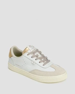 Buty Męskie Cariuma Toca White Premium Leather Vintage White Suede Metallic Gold