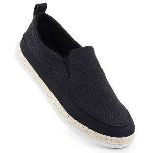 Buty męskie espadryle wsuwane czarne Nowacki 0017-T