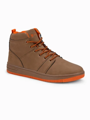 Buty męskie ocieplane sneakersy za kostkę - camel V5 OM-FOSH-0123
 -                                    44