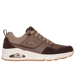 Buty męskie Skechers Uno Retro One 183020BRN - brązowe