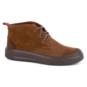 Buty męskie skórzane Chukka KAMPOL 109/804 Sw brązowe