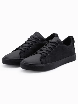 Buty męskie sneakersy BASIC z łączonych materiałów - czarne V1 OM-FOCS-0105
 -                                    46