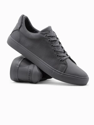Buty męskie sneakersy BASIC z łączonych materiałów - szare V5 OM-FOCS-0105
 -                                    46