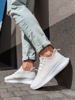 Buty męskie sneakersy - białe V3 - Rozmiar: 41 Ombre Clothing