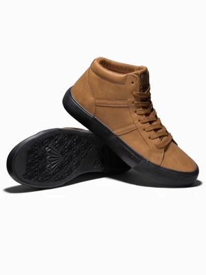 Buty męskie sneakersy za kostkę z kontrastową podeszwą - camel V5 OM-FOTH-0124
 -                                    40