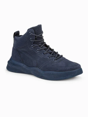 Buty męskie sneakersy wysokie - granatowe V5 - Rozmiar: 40 Ombre Clothing