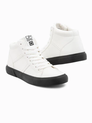 Buty męskie sneakersy za kostkę z kontrastową podeszwą - białe V1 OM-FOTH-0124
 -                                    40