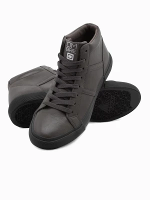 Buty męskie sneakersy za kostkę z kontrastową podeszwą - grafitowe V3 OM-FOTH-0124
 -                                    41 Ombre