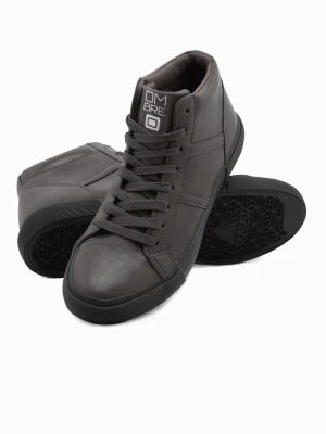 Buty męskie sneakersy za kostkę z kontrastową podeszwą - grafitowe V3 OM-FOTH-0124
 -                                    44