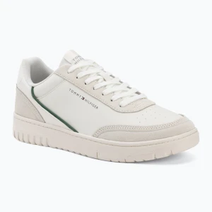 Buty męskie Tommy Hilfiger Basket Core Leather Suede Mix ecru / street green Beżowy