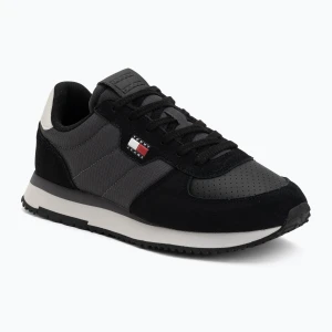 Buty męskie Tommy Jeans Runner Flag Mix washed black / stratus grey