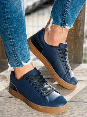 Buty męskie trampki - granatowe V3 Ombre Clothing