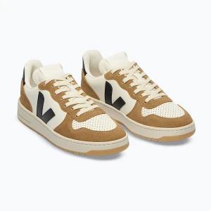 Buty męskie VEJA V-10 Prime Leather pure/black/tent Beżowy