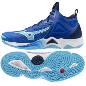 Buty Mizuno Wave Momentum 3 Mid V1GA231701 niebieskie