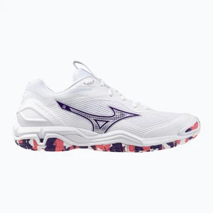 Buty do piłki ręcznej damskie  Mizuno Wave Stealth 6 white/violet indigo/camellia rose