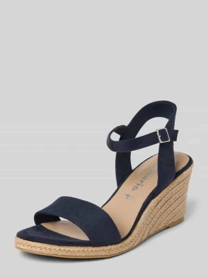 Buty na koturnie z efektem plecionki tamaris