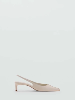 Buty na obcasie typu kaczuszka z noskiem w szpic kremowy / écru - Kobieta - - MANGO beżowy