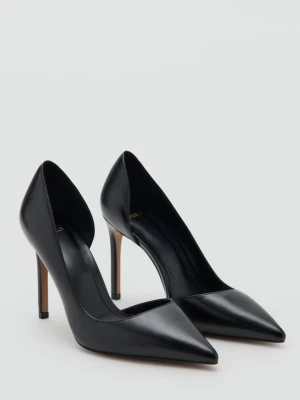 Buty na obcasie z asymetryczną cholewką czarny - Kobieta - - MANGO