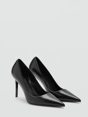 Buty na obcasie z noskiem w szpic czarny - Kobieta - - MANGO