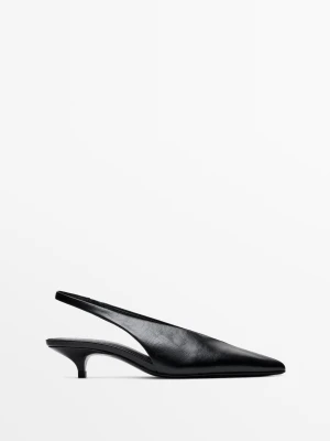 Buty Na Obcasie Z Odkrytą Piętą - Czarny - Massimo Dutti - Female