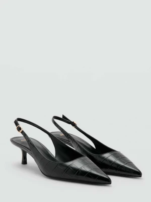 Zdjęcie produktu Buty na obcasie ze wzorem krokodylej skóry czarny - Kobieta - - MANGO
