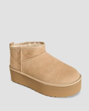 Buty Na Platformie Z Owczej Skóry Ugg Classic Ultra Mini Platform