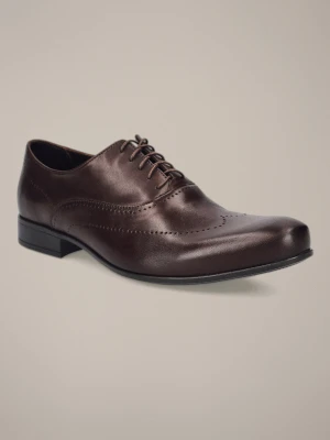 Buty Oxfordy Zayden Ciemnobrązowe Lancerto