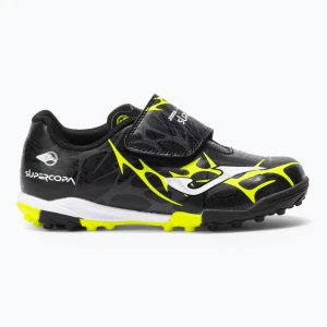 Buty piłkarskie dziecięce Joma Super Copa Jr IN black/fuor yellow