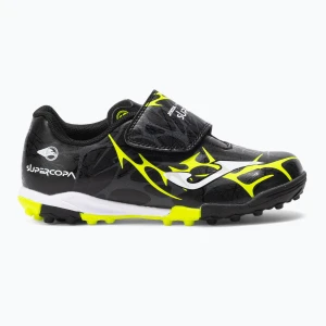 Buty piłkarskie dziecięce Joma Super Copa Jr TF black/fluor yellow