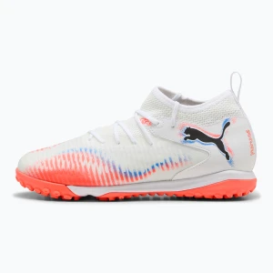 Buty piłkarskie dziecięce PUMA Future 8 Match TT + Mid puma white/puma black/glowing red