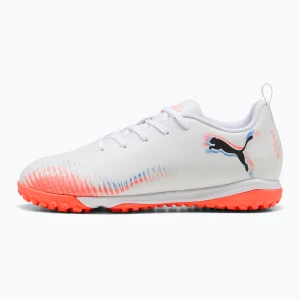 Buty piłkarskie dziecięce PUMA Future 8 Play TT + Mid puma white/puma black/glowing red