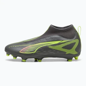 Buty piłkarskie dziecięce PUMA Ultra 5 Match+ LL FG/AG Jr matte aged silver/yellow alert/puma aged silver