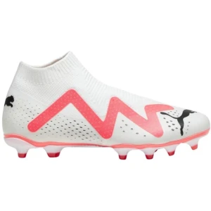 Buty piłkarskie korki Puma Future Match+ Ll FG/AG 107366 01 białe ze skarpetą