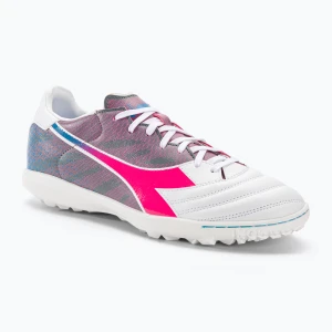 Buty piłkarskie męskie Diadora Brasil Elite Veloce GR TFR white/pink fluo/blue fluo