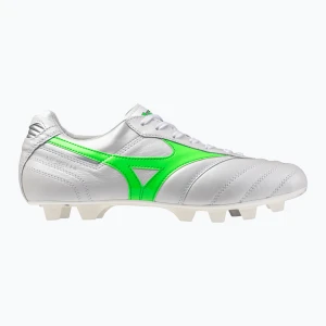 Buty piłkarskie męskie Mizuno Morelia II Japan Md white/neon green/galaxy silver