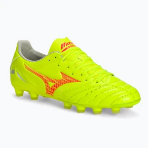 Buty piłkarskie męskie Mizuno Morelia Neo IV Pro MD safety yellow/ fiery coral 2/ galaxy silver