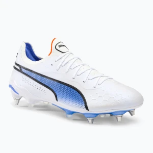 Buty piłkarskie męskie PUMA King Ultimate MXSG puma white/puma black/blue glimmer/ultra orange