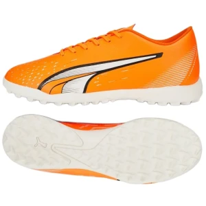 Buty piłkarskie Puma Ultra Play Tt 107226 01 pomarańczowe pomarańcze i czerwienie