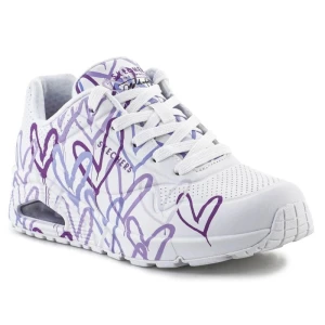 Buty Skechers JGoldcrown Uno Lite - Spread the Love W 155507-WLPR białe