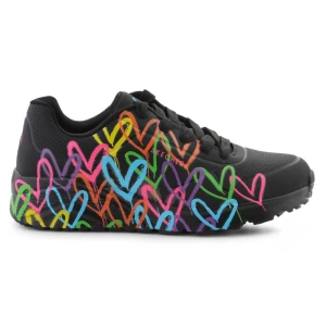 Buty Skechers Uno Lte - Spread The Love 314064L-BKMT Kolorowe Serca czarne