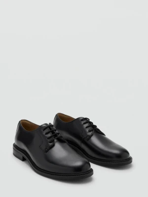 Buty skórzane do garnituru czarny - Mężczyzna - - MANGO MAN