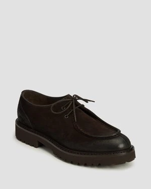 Buty Skórzane Męskie Doucal's Derby Parabout Commander Terre Czarne