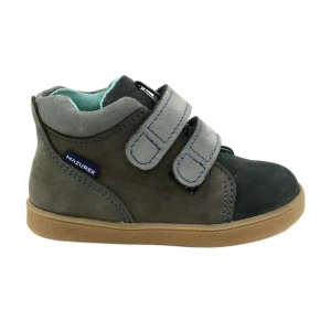 Buty Skórzane Na Rzepy Mazurek 1302 Granatowo-Szare