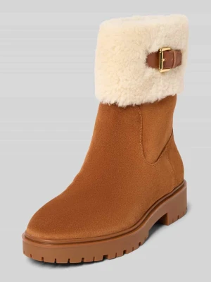 Buty skórzane z wyściółką ze sztucznego kożuszka model ‘ALLYSON’ Lauren Ralph Lauren
