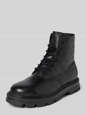Buty skórzane ze wzorem z logo model ‘GARDA’ Guess