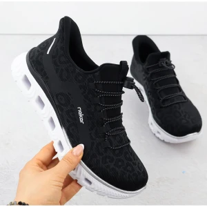 Zdjęcie produktu Buty sportowe damskie w panterkę czarne Rieker M6066-01