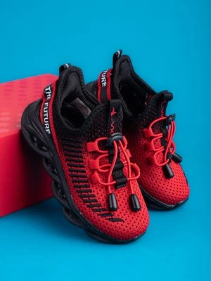 Buty sportowe dziecięce Vico materiałowe czarno-czerwone