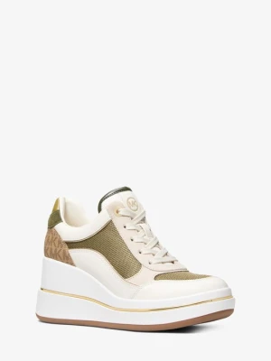 Buty sportowe Emmy na koturnie ze skóry zwykłej i cielęcej Michael Kors