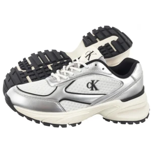 Buty Sportowe Hike Runner Lace Up Mesh Mix Met Silver/Black/Bright White YW0YW02063 0IX (CK709-a) Calvin Klein