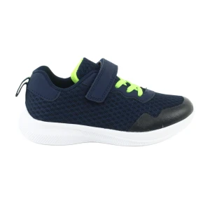 Buty sportowe na rzepy granatowe/zielone News 20DZ55-2312 niebieskie